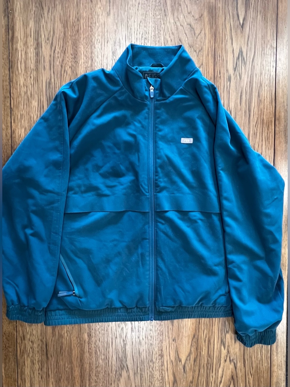 Figs Teal Full-Zip Jacket
